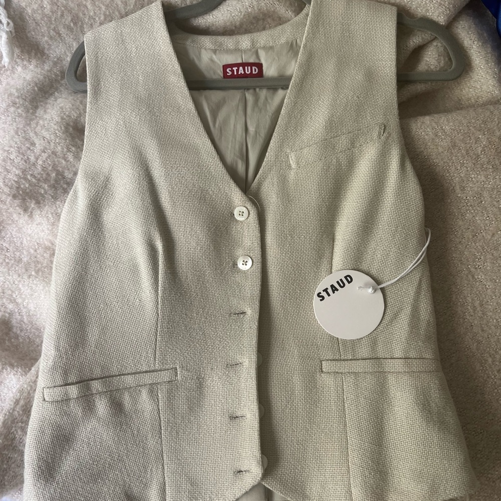 STAUD cream vest
